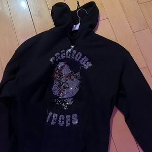 Black PRECIOUS PIECES hoodie no stains